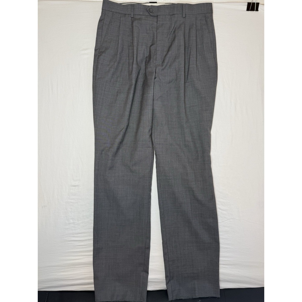 NWT Kilburne and Finch UNHEMMED Men's Gray Wool/Poly Dress Pants Size 36 Regular